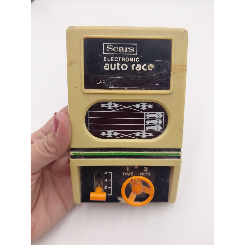 Vtg Sears Electronic Auto Race Handheld Game Read